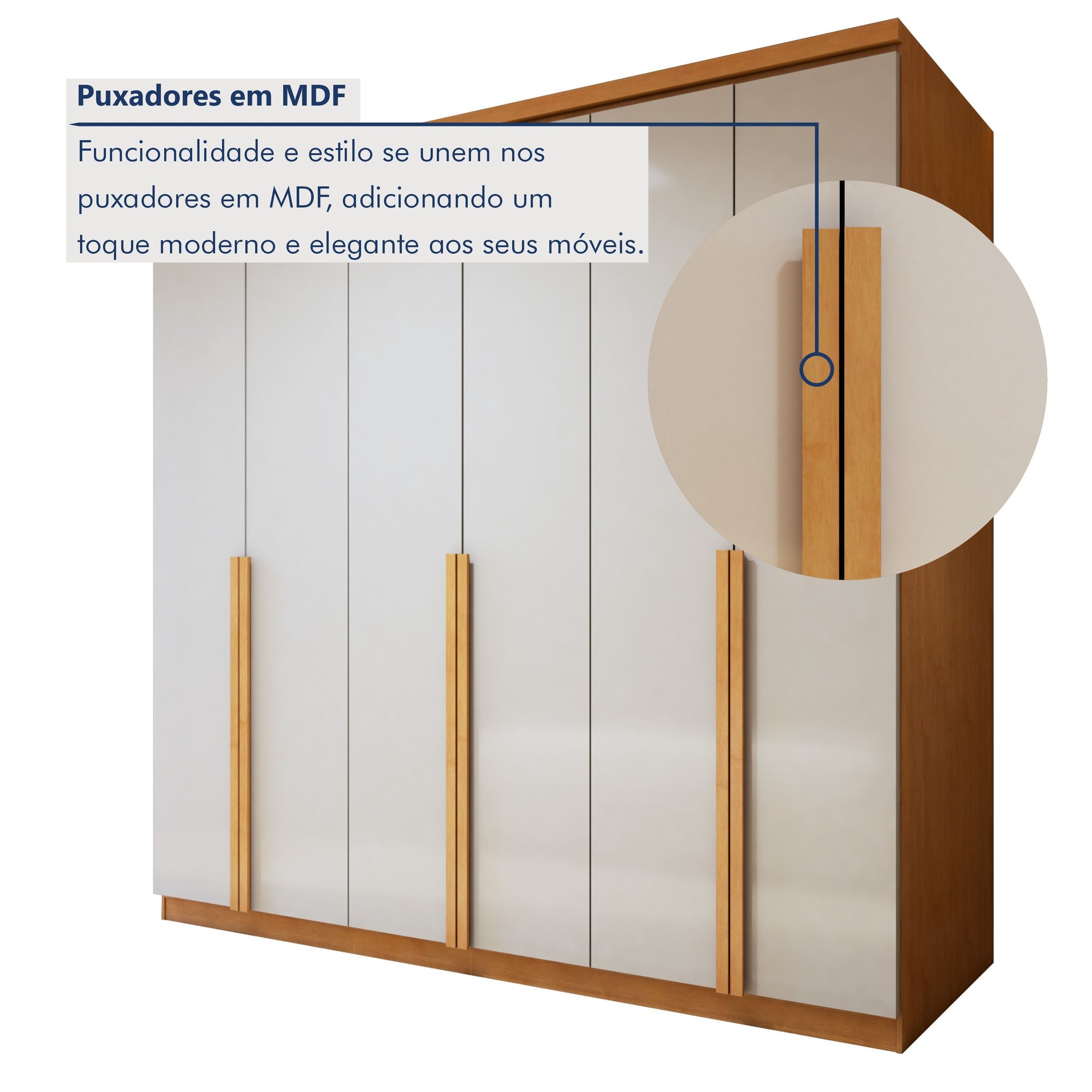 Guarda-roupa 6 Portas 4 Gavetas 100% Mdf Alonzo - 6