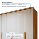 Ver imagem 3 de Guarda-Roupa Casal 6 Portas 4 Gavetas MDF 230cm Alonzo Marrom Amêndoa Clean/Off White