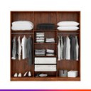Ver imagem 2 de Guarda Roupa Casal com Espelho 2,20x2,20m 6 Portas 2 Gavetas Castanho Teka MDP 3066 - PRIME