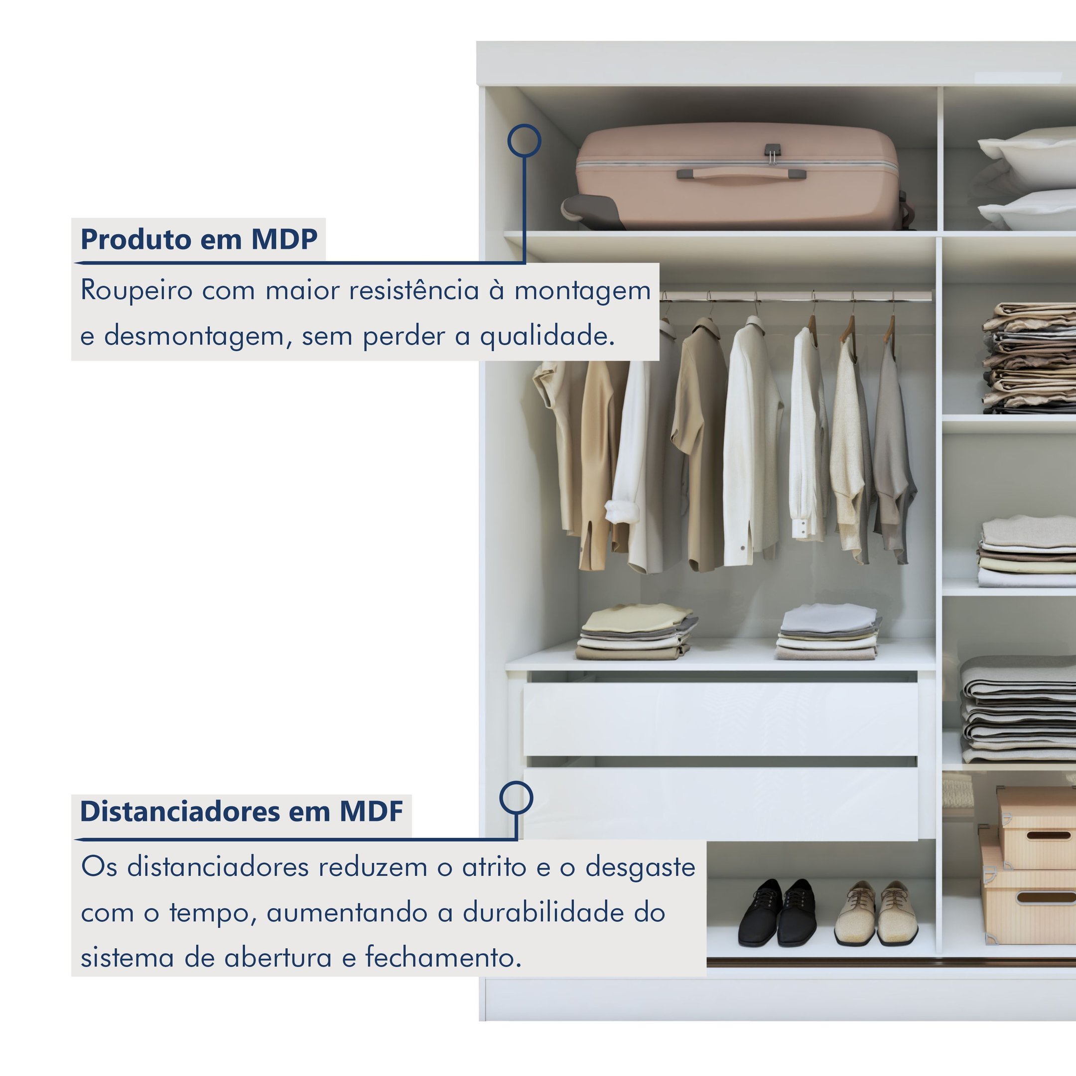 Guarda-roupa Casal 2 Portas 2 Gavetas Zeine com Espelho - 9