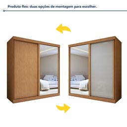 Guarda-roupa Casal 2 Portas 2 Gavetas Zeine com Espelho - 11