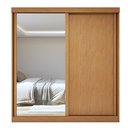 Ver imagem 3 de Guarda-Roupa Casal 2 Portas de Correr 2 Gavetas com Espelho MDF 179cm Zeine Amêndoa Clean/Off White