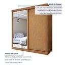 Ver imagem 6 de Guarda-Roupa Casal 2 Portas de Correr 2 Gavetas com Espelho MDF 179cm Zeine Amêndoa Clean/Off White