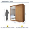 Guarda-roupa Casal 2 Portas 2 Gavetas Zeine com Espelho - 13