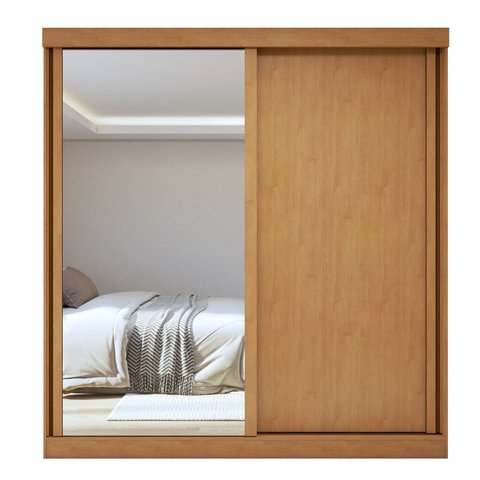Guarda-roupa Casal 2 Portas 2 Gavetas Zeine com Espelho