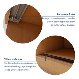 Guarda-roupa Casal 2 Portas 2 Gavetas Zeine com Espelho - 4