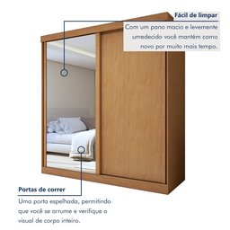 Guarda-roupa Casal 2 Portas 2 Gavetas Zeine com Espelho - 5