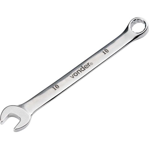 Chave Combinada 10 Mm Aço Cromo Vanádio Reta Cromada Vonder