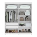 Ver imagem 2 de Guarda-roupa Casal 2 Portas 2 Gavetas Zeine com Espelho e com Pés