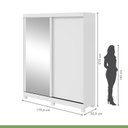 Ver imagem 4 de Guarda-roupa Casal 2 Portas 2 Gavetas Zeine com Espelho e com Pés