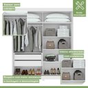 Ver imagem 6 de Guarda-roupa Casal 2 Portas 2 Gavetas Zeine com Espelho e com Pés