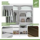 Ver imagem 7 de Guarda-Roupa Casal 2 Portas de Correr 2 Gavetas com Espelho e Pés MDF 179cm Zeine Branco