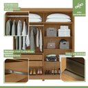 Ver imagem 7 de Guarda-Roupa Casal 2 Portas de Correr 2 Gavetas com Espelho e Pés MDF 179cm Zeine Amêndoa Clean/Off White