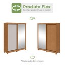Ver imagem 6 de Guarda-Roupa Casal 2 Portas de Correr 2 Gavetas com Espelho e Pés MDF 179cm Zeine Amêndoa Clean/Off White