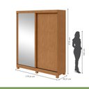 Ver imagem 4 de Guarda-roupa Casal 2 Portas 2 Gavetas Zeine com Espelho e com Pés