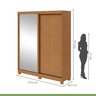 Guarda-roupa Casal 2 Portas 2 Gavetas Zeine com Espelho e com Pés - 4