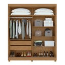 Ver imagem 2 de Guarda-Roupa Casal 2 Portas de Correr 2 Gavetas com Espelho e Pés MDF 179cm Zeine Amêndoa Clean/Off White