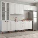 Ver imagem 1 de Cozinha Compacta Modulada 6 Peças com 14 Portas Americana Branco Nobre