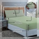 Ver imagem 4 de Kit Lençol Casal 300 Fios Algodão 3 Peças Jogo Forro de Cama Box Extra Macio:verde Bebe