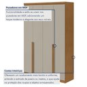 Ver imagem 6 de Guarda-Roupa Solteiro 4 Portas 2 Gavetas MDF 153cm Alonzo Marrom Amêndoa Clean/Off White