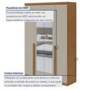 Ver imagem 3 de Guarda-Roupa Solteiro 4 Portas 2 Gavetas com Espelho MDF 153cm Alonzo Marrom Amêndoa Clean/Off White