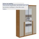 Ver imagem 5 de Guarda-Roupa Solteiro 4 Portas 2 Gavetas com Espelho MDF 153cm Alonzo Marrom Amêndoa Clean/Off White