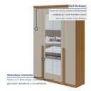 Ver imagem 4 de Guarda-Roupa Solteiro 4 Portas 2 Gavetas com Espelho MDF 153cm Alonzo Marrom Amêndoa Clean/Off White