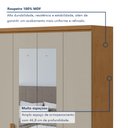 Ver imagem 2 de Guarda-Roupa Solteiro 4 Portas 2 Gavetas com Espelho MDF 153cm Alonzo Marrom Amêndoa Clean/Off White