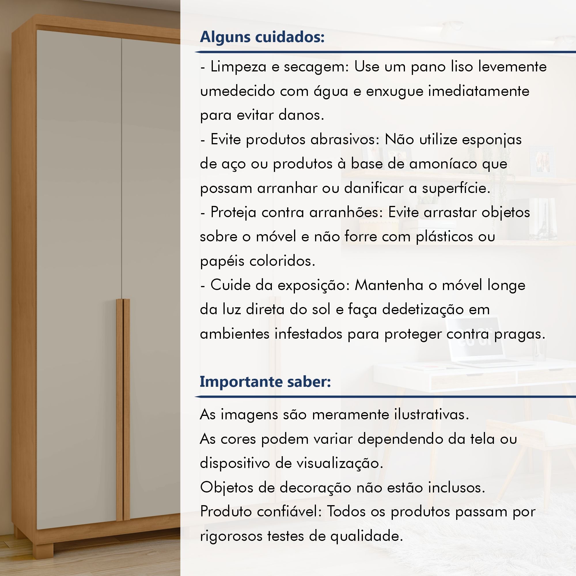 Guarda-roupa 4 Portas 2 Gavetas 100% Mdf Alonzo com Pés - 11