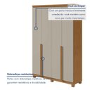 Ver imagem 4 de Guarda-Roupa Solteiro 4 Portas 2 Gavetas com Pés MDF 153cm Alonzo Marrom Amêndoa Clean/Off White