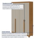 Ver imagem 3 de Guarda-Roupa Solteiro 4 Portas 2 Gavetas com Pés MDF 153cm Alonzo Marrom Amêndoa Clean/Off White