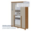 Ver imagem 4 de Guarda-Roupa Solteiro 4 Portas 2 Gavetas com Espelho e Pés MDF 153cm Alonzo Marrom Amêndoa Clean/Off White
