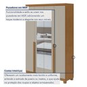 Ver imagem 3 de Guarda-Roupa Solteiro 4 Portas 2 Gavetas com Espelho e Pés MDF 153cm Alonzo Marrom Amêndoa Clean/Off White
