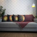 Ver imagem 2 de Kit com 4 Capas para Almofadas Decorativas Sol e Lua Dourados
