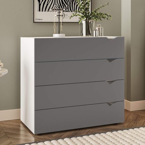 Cômoda Organizadora 90cm com 4 Gavetas 240823 Linha Porto Politorno