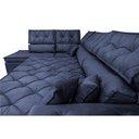 Ver imagem 4 de Sofá de Canto Retrátil e Reclinável Esquerdo 3,00x2,36m Molas Cama inBox Espanha Velusoft Azul