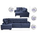 Ver imagem 2 de Sofá de Canto Retrátil e Reclinável Esquerdo 3,00x2,36m Molas Cama inBox Espanha Velusoft Azul