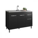 Ver imagem 1 de Balcão 1,19 para Pia Home  3 Portas 1 Gaveta Mdp 120cm  Fiorello