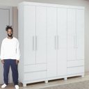 Ver imagem 5 de Guarda-Roupa 6 Portas 4 Gavetas Argus com Pés