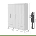 Ver imagem 4 de Guarda-Roupa 6 Portas 4 Gavetas Argus com Pés