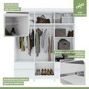 Ver imagem 7 de Guarda-Roupa 6 Portas 4 Gavetas Argus com Pés