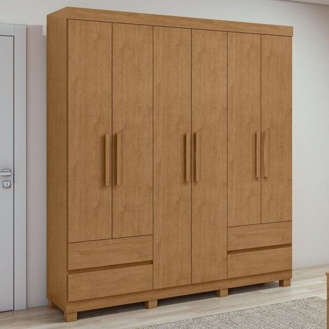 Guarda-Roupa 6 Portas 4 Gavetas Argus com Pés