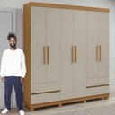 Ver imagem 5 de Guarda-Roupa 6 Portas 4 Gavetas Argus com Pés