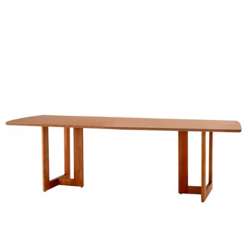 Mesa para Sala de Jantar Patros 220cm Madeira Tampo Barril Laminado Moderna Mobília