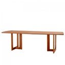 Ver imagem 1 de Mesa para Sala de Jantar Patros 220cm Madeira Tampo Barril Laminado Moderna Mobília