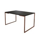 Ver imagem 1 de Mesa de Jantar Industrial Base Ferro Cobre Tampo 137x90 Preto