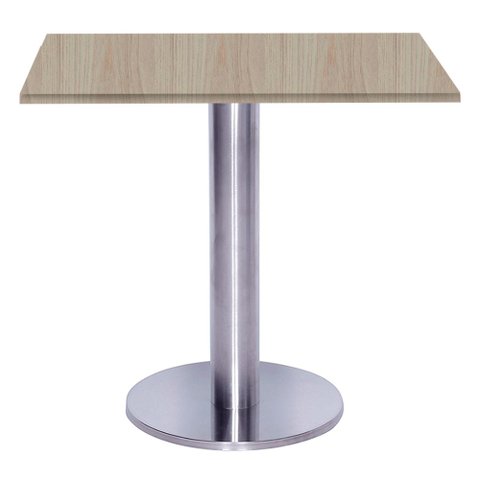 Mesa Beta Big Inox 75 Cm (alt) Disco Redondo Tampo Mdp Quadrado 60 Cm (larg) X 2,50 Cm (alt)
