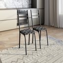 Ver imagem 1 de Kit 2 Cadeiras para Sala de Jantar Milla Aço Carbono Preto Mosaico Silver