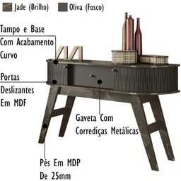 Aparador Para Sala 2 Portas 3061 Jade Oliva MDT - 3