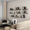 Ver imagem 2 de Prateleira Decorativa 67x20 com Suporte 20kg Rorato Marrom